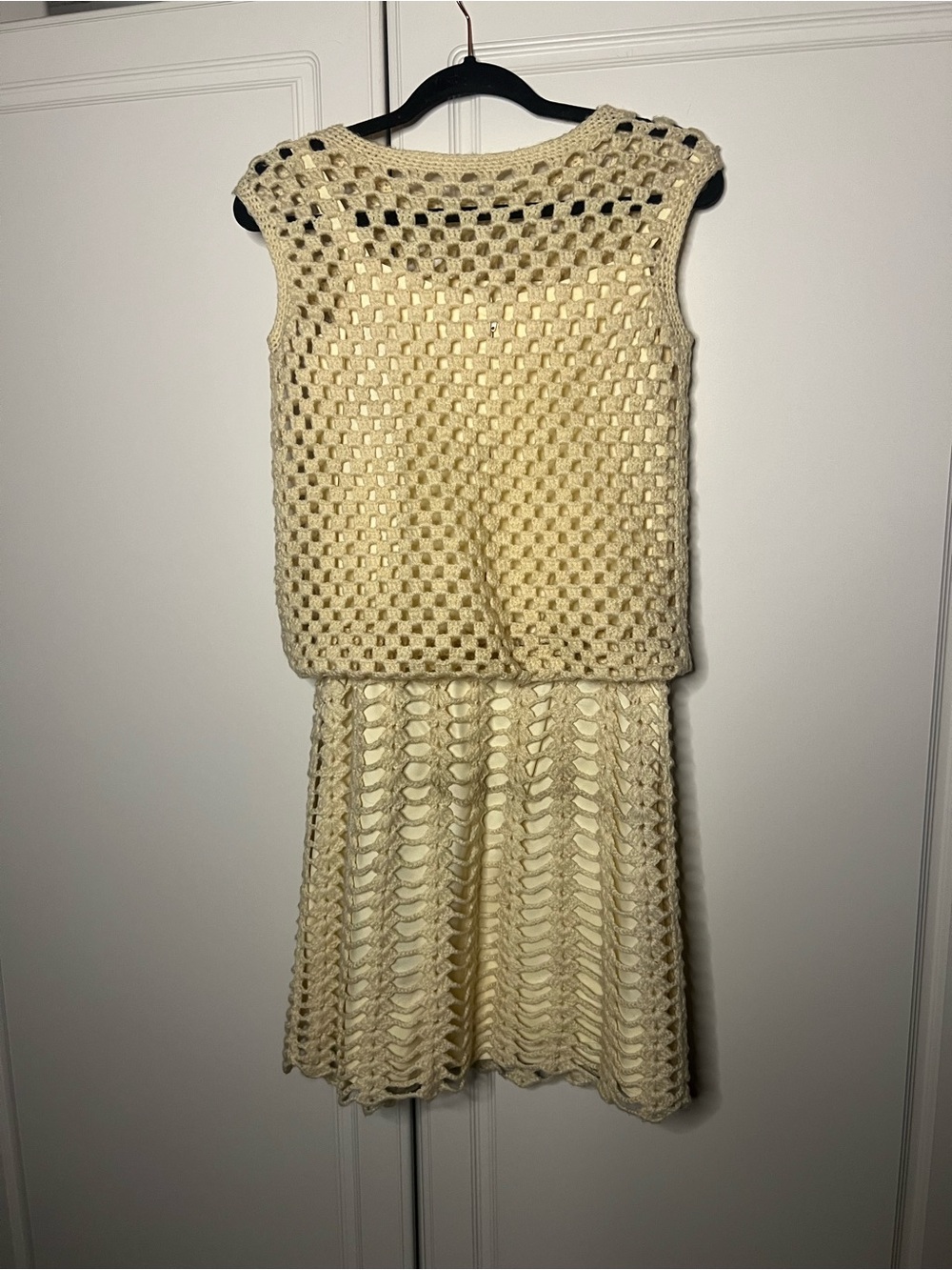 Handmade Vintage Crochet Drop Waist Cottagecore Dress - Picture 14 of 16